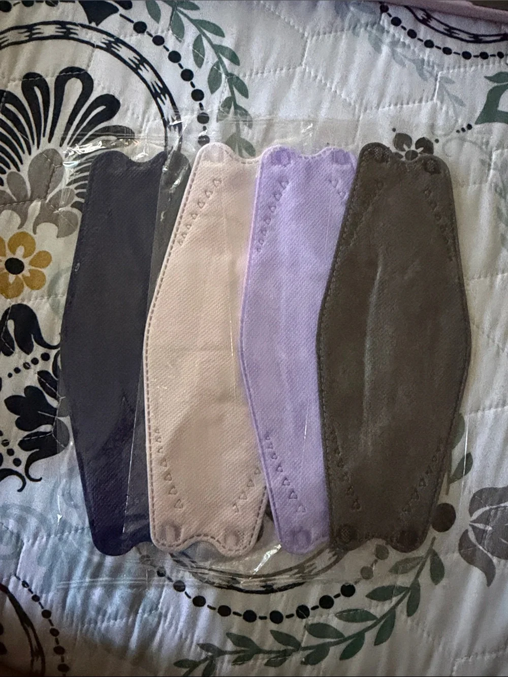 Set of 4 Fashion Face Mask Inserts in Black, Beige, Lavender, and Olive
